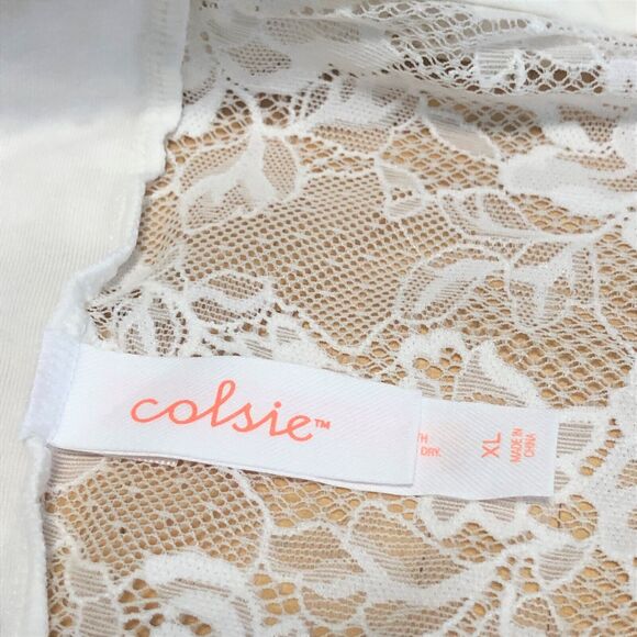 Colsie White Floral Lace Bralette Brami Crop Cami Cropped Tank Top XL 38DD 40D - Picture 7 of 10